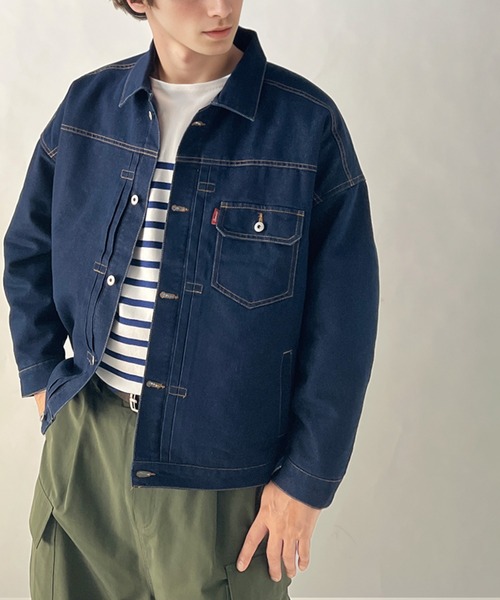 セール】大人の暖かスタイル。裏キルティングルーズデニムジャケット