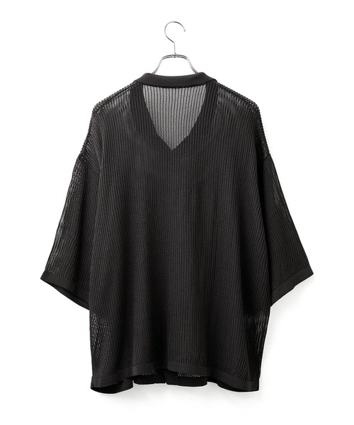 JUNRED(ジュンレッド)の「ドライタッチオープンカラーニットシャツ(シャツ/ブラウス・メンズ・チャコールグレー/ライトグレー/パープル・S/M/L)」の4枚目の写真