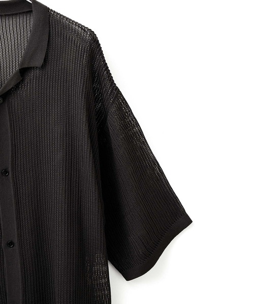 JUNRED(ジュンレッド)の「ドライタッチオープンカラーニットシャツ(シャツ/ブラウス・メンズ・チャコールグレー/ライトグレー/パープル・S/M/L)」の6枚目の写真