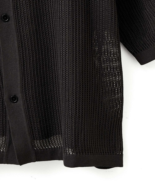 JUNRED(ジュンレッド)の「ドライタッチオープンカラーニットシャツ(シャツ/ブラウス・メンズ・チャコールグレー/ライトグレー/パープル・S/M/L)」の7枚目の写真