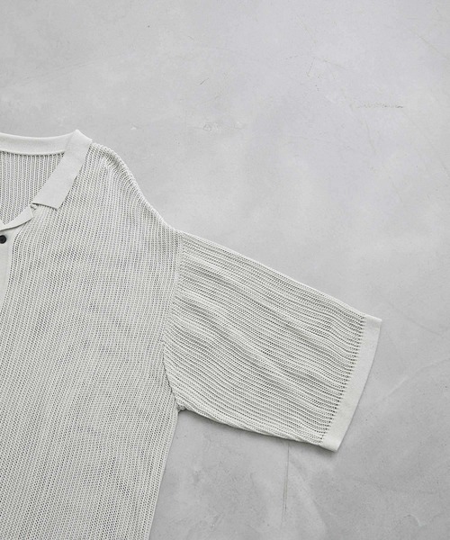 JUNRED(ジュンレッド)の「ドライタッチオープンカラーニットシャツ(シャツ/ブラウス・メンズ・チャコールグレー/ライトグレー/パープル・S/M/L)」の13枚目の写真