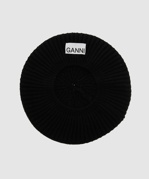 GANNI（ガニー）の「Structured Rib Beret（ハンチング/ベレー帽・レディース・ブラック/その他/ベージュ系その他・ONE SIZE）」の4枚目の写真