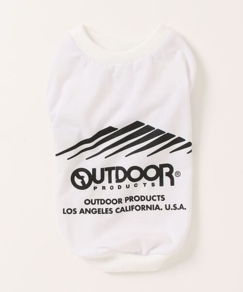 OUTDOOR PRODUCTS（アウトドアプロダクツ）の「【OUTDOOR PRODUCTS/アウトドアプロダクツ】 ＤＯＧブランドロゴプリントＴシャツ（ホワイト） ドッグウェア　ペットグッズ（ペットウェア・メンズ・ホワイト・2号/3号/約3号/4号）」の4枚目の写真