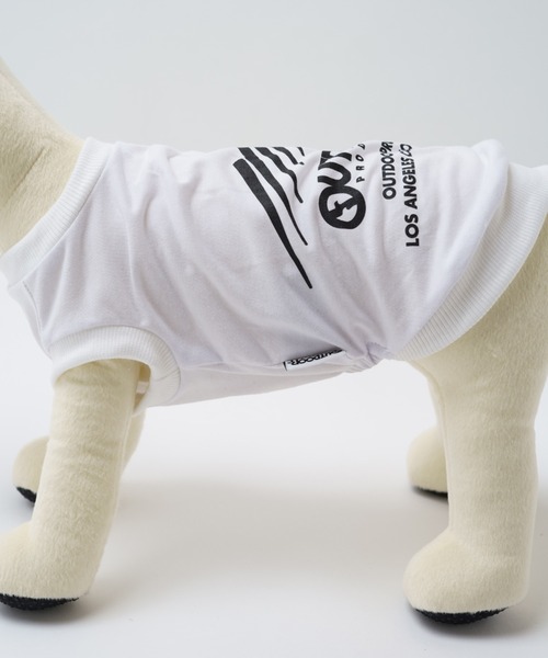 OUTDOOR PRODUCTS（アウトドアプロダクツ）の「【OUTDOOR PRODUCTS/アウトドアプロダクツ】 ＤＯＧブランドロゴプリントＴシャツ（ホワイト） ドッグウェア　ペットグッズ（ペットウェア・メンズ・ホワイト・2号/3号/約3号/4号）」の3枚目の写真