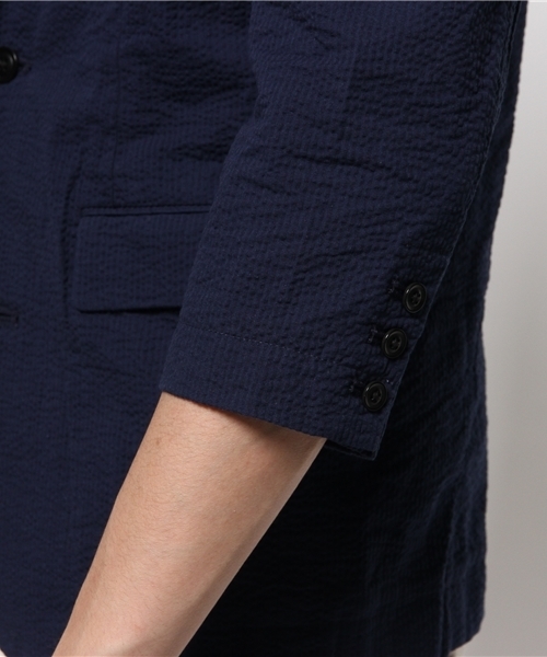 CIAOPANIC（チャオパニック）の「【Ciaopanic】　シアサッカー7分テーラー（テーラードジャケット・メンズ・ブラック/ネイビー・LARGE/MEDIUM）」の8枚目の写真