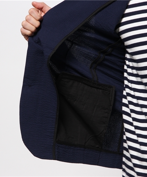 CIAOPANIC（チャオパニック）の「【Ciaopanic】　シアサッカー7分テーラー（テーラードジャケット・メンズ・ブラック/ネイビー・LARGE/MEDIUM）」の11枚目の写真