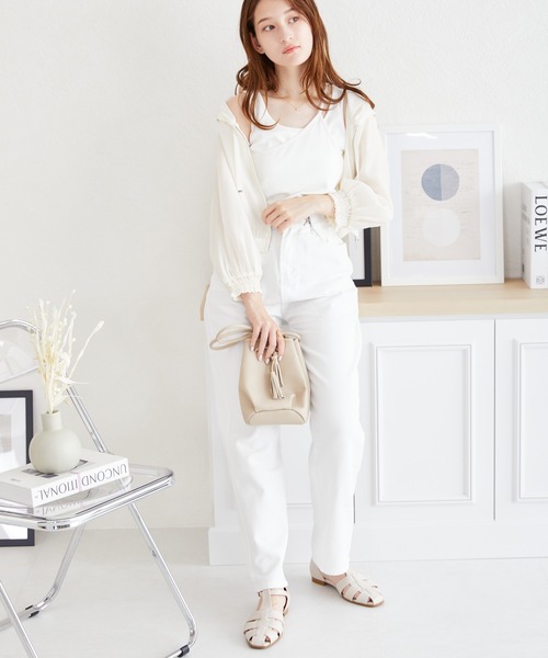 acro（アクロ）の「ウエストホックデザインハイウエストワイドストレートデニム/AC3638（デニムパンツ・レディース・ライトブルー/ブラック/ホワイト/ピンク・M/L）」の21枚目の写真