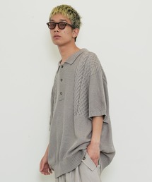 Lulu ＆ Arnie | オーバーサイズ ケーブル編み サマーニット ポロシャツ(ニット/セーター)