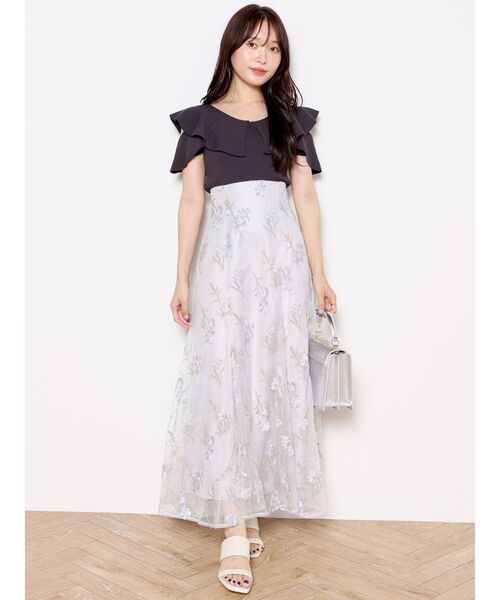 MERCURYDUO(マーキュリーデュオ)の「ボタニカル刺繍マーメイドスカート(スカート・レディース・ブラウン/ピンク/ブルー・SMALL/MEDIUM)」の5枚目の写真