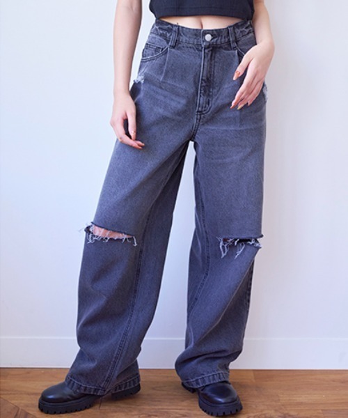 LOVETOXIC（ラブトキシック）の「アソートワイドパンツ（その他パンツ・キッズ・サックスブルー/ネイビー/ライトブルー/ブルー/ブラック/ダークブルー・L/SS/M/S）」の2枚目の写真