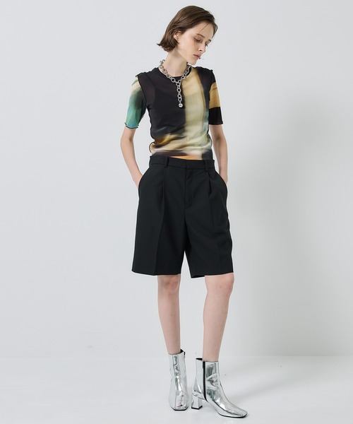 STUDIOUS(ステュディオス)の「【PUBLIC TOKYO/パブリックトウキョウ】ライトトレイルプリントトップス(Tシャツ/カットソー・レディース・ブラック/ピンク・FREE)」の7枚目の写真