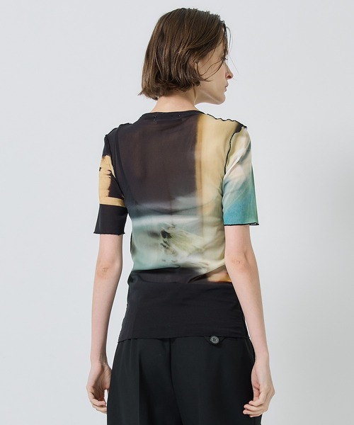 STUDIOUS(ステュディオス)の「【PUBLIC TOKYO/パブリックトウキョウ】ライトトレイルプリントトップス(Tシャツ/カットソー・レディース・ブラック/ピンク・FREE)」の19枚目の写真