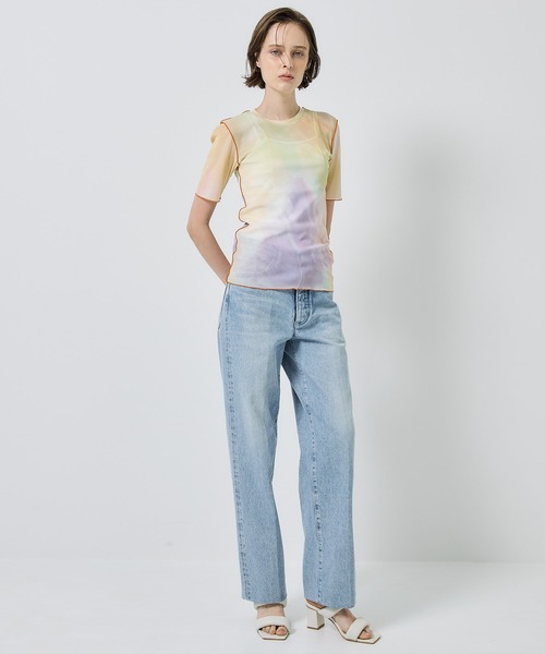 STUDIOUS(ステュディオス)の「【PUBLIC TOKYO/パブリックトウキョウ】ライトトレイルプリントトップス(Tシャツ/カットソー・レディース・ブラック/ピンク・FREE)」の8枚目の写真