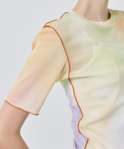 STUDIOUS(ステュディオス)の「【PUBLIC TOKYO/パブリックトウキョウ】ライトトレイルプリントトップス(Tシャツ/カットソー・レディース・ブラック/ピンク・FREE)」の15枚目の写真