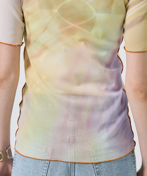 STUDIOUS(ステュディオス)の「【PUBLIC TOKYO/パブリックトウキョウ】ライトトレイルプリントトップス(Tシャツ/カットソー・レディース・ブラック/ピンク・FREE)」の9枚目の写真