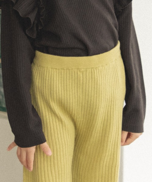 pairmanon（ペアマノン）の「リブ編み ニット フレア パンツ（その他