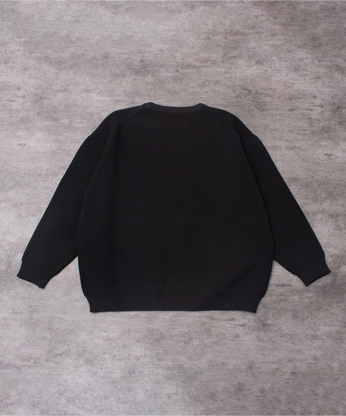 MYSELF ABAHOUSE（マイセルフアバハウス）の「ルーズ シルエット ポリ ハイゲージ クルーネック ニット（ニット/セーター・メンズ・ホワイト系その他/ブラック/オレンジ/ブルー系その他/ベージュ・S/M/L/XL）」の9枚目の写真