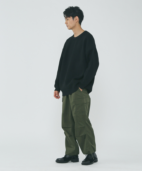 MYSELF ABAHOUSE（マイセルフアバハウス）の「ルーズ シルエット ポリ ハイゲージ クルーネック ニット（ニット/セーター・メンズ・ホワイト系その他/ブラック/オレンジ/ブルー系その他/ベージュ・S/M/L/XL）」の13枚目の写真