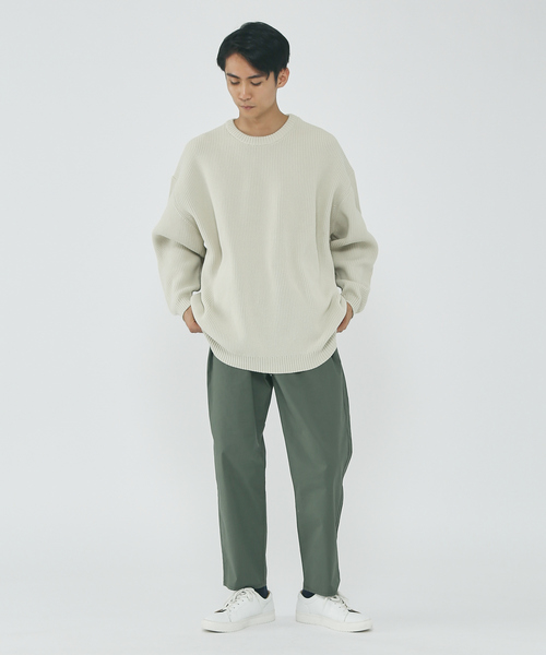 MYSELF ABAHOUSE（マイセルフアバハウス）の「ルーズ シルエット ポリ ハイゲージ クルーネック ニット（ニット/セーター・メンズ・ホワイト系その他/ブラック/オレンジ/ブルー系その他/ベージュ・S/M/L/XL）」の17枚目の写真