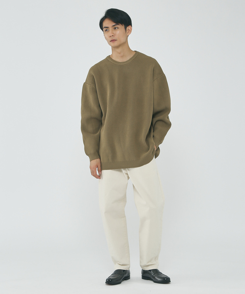 MYSELF ABAHOUSE（マイセルフアバハウス）の「ルーズ シルエット ポリ ハイゲージ クルーネック ニット（ニット/セーター・メンズ・ホワイト系その他/ブラック/オレンジ/ブルー系その他/ベージュ・S/M/L/XL）」の20枚目の写真