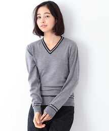 BEAMS BOY | BEAMS BOY / 12ゲージ エルボーパッチ ラインV☆(ニット/セーター)