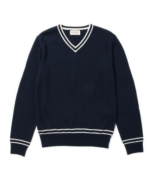 BEAMS BOY（ビームスボーイ）の「BEAMS BOY / 12ゲージ エルボーパッチ ラインV（ニット/セーター・レディース・ネイビー/グレー/ワイン・ONE SIZE）」の16枚目の写真