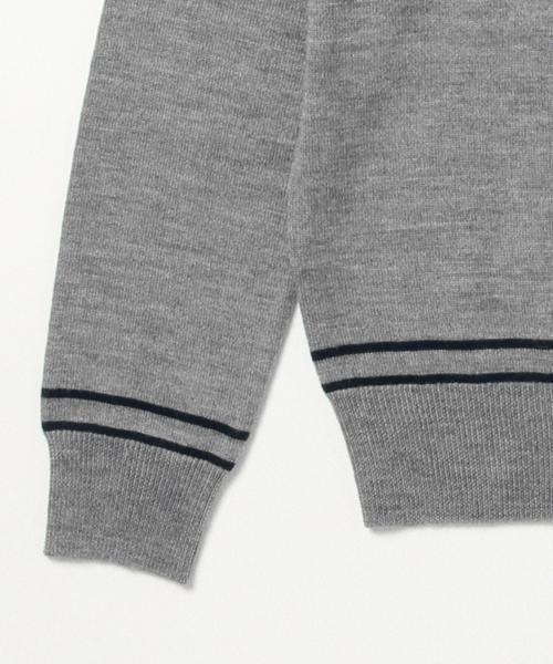 BEAMS BOY（ビームスボーイ）の「BEAMS BOY / 12ゲージ エルボーパッチ ラインV（ニット/セーター・レディース・ネイビー/グレー/ワイン・ONE SIZE）」の18枚目の写真