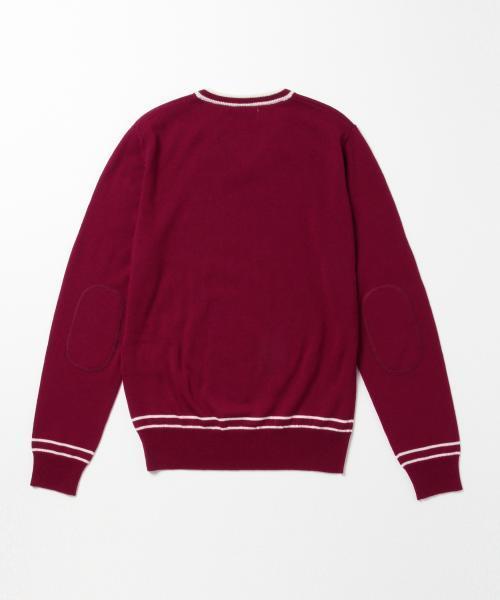 BEAMS BOY（ビームスボーイ）の「BEAMS BOY / 12ゲージ エルボーパッチ ラインV（ニット/セーター・レディース・ネイビー/グレー/ワイン・ONE SIZE）」の13枚目の写真