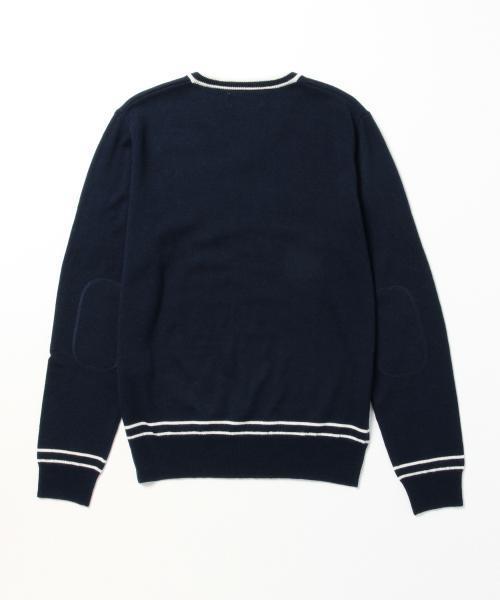 BEAMS BOY（ビームスボーイ）の「BEAMS BOY / 12ゲージ エルボーパッチ ラインV（ニット/セーター・レディース・ネイビー/グレー/ワイン・ONE SIZE）」の7枚目の写真