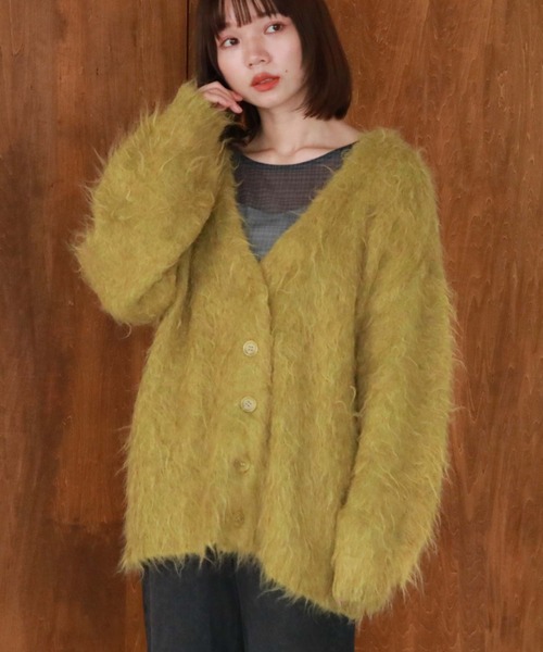 archives(アルシーヴ)の「【web限定】Vネック起毛カーディガン(カーディガン/ボレロ・レディース・グレー/ピンク/イエロー/ブルー・MEDIUM)」の14枚目の写真