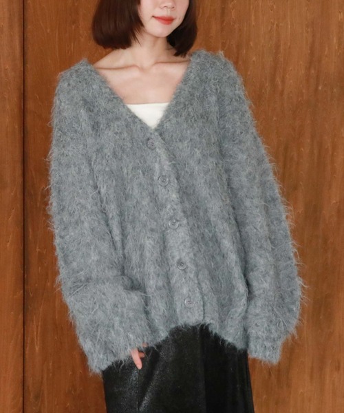 archives(アルシーヴ)の「【web限定】Vネック起毛カーディガン(カーディガン/ボレロ・レディース・グレー/ピンク/イエロー/ブルー・MEDIUM)」の15枚目の写真