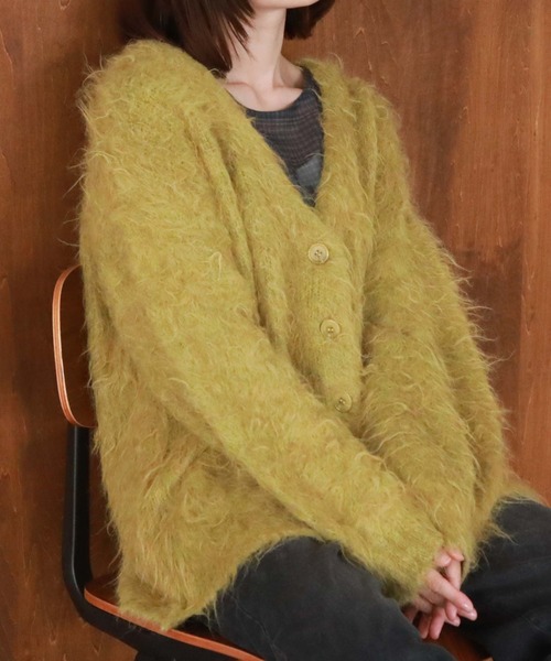 archives(アルシーヴ)の「【web限定】Vネック起毛カーディガン(カーディガン/ボレロ・レディース・グレー/ピンク/イエロー/ブルー・MEDIUM)」の10枚目の写真