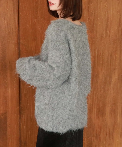 archives(アルシーヴ)の「【web限定】Vネック起毛カーディガン(カーディガン/ボレロ・レディース・グレー/ピンク/イエロー/ブルー・MEDIUM)」の13枚目の写真