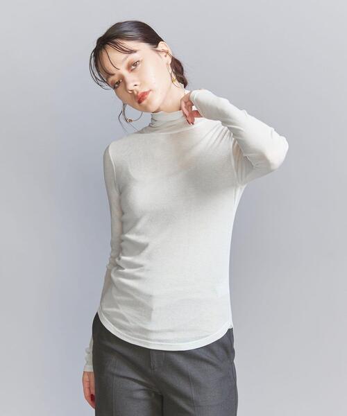 BEAUTY&YOUTH UNITED ARROWS(ビューティーアンドユースユナイテッドアローズ)の「コットンテレコ リブ シアー タートルネック カットソー 2(Tシャツ/カットソー・レディース・ブラック/ダークブラウン/ホワイト/ライム/ライトブルー・FREE)」の10枚目の写真
