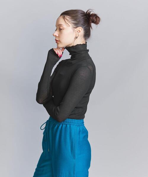 BEAUTY&YOUTH UNITED ARROWS(ビューティーアンドユースユナイテッドアローズ)の「コットンテレコ リブ シアー タートルネック カットソー 2(Tシャツ/カットソー・レディース・ブラック/ダークブラウン/ホワイト/ライム/ライトブルー・FREE)」の13枚目の写真