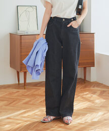 KOBE LETTUCE | 内緒のウエストゴム　超楽ストレッチストレートワイドデニム(デニムパンツ)