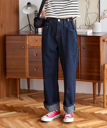 内緒のウエストゴム 超楽ストレッチストレートワイドデニム