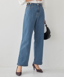 KOBE LETTUCE | 内緒のウエストゴム　超楽ストレッチストレートワイドデニム(デニムパンツ)