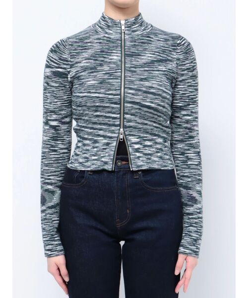 MURUA（ムルーア）の「ダブルジップハイネックニット（ニット/セーター・レディース・オレンジ/ホワイト/ブラック/ネイビー・FREE）」の22枚目の写真