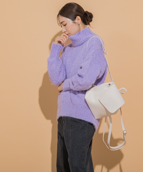 VICKY(ビッキー)の「【KOREAN ITEM】フェイクレザーリュックショルダーバッグ(ショルダーバッグ・レディース・ブラック/ピンク/オフホワイト・FREE)」の18枚目の写真