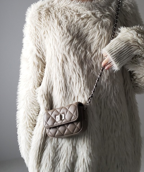 未使用値下げlittle seeds しじみバッグ　チェーン付 4color 】ミニショルダーキルティングチェーンバッグ