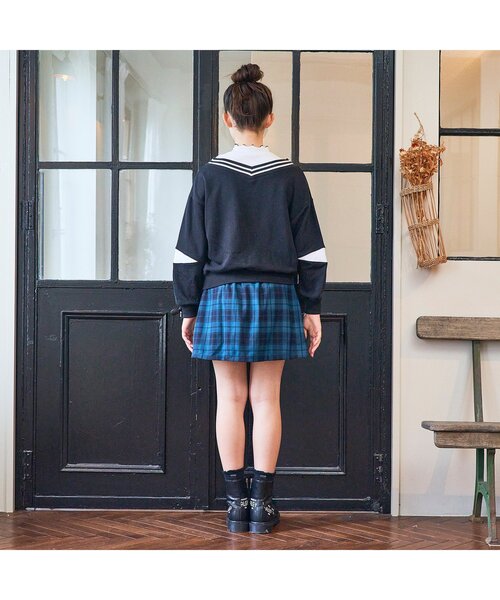 algy（アルジー）の「ラインリブドッキングトレーナー（スウェット・キッズ・ブラック/グリーン/サックスブルー・XX-SMALL/X-SMALL/XXX-SMALL/SMALL/MEDIUM）」の5枚目の写真