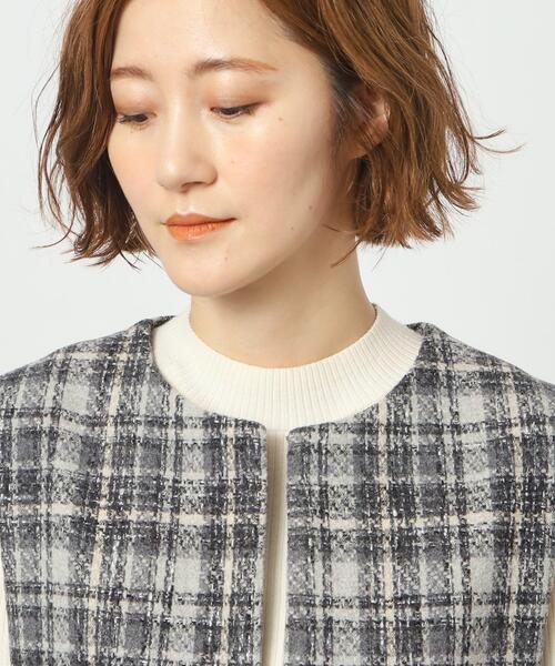 grove（グローブ）の「◆ニュアンスカラーのチェックがキャッチーなキーネックジャンドレ（ワンピース・レディース・ベージュ系1/グレー系1/ブラック・02/03/01/05/04）」の19枚目の写真