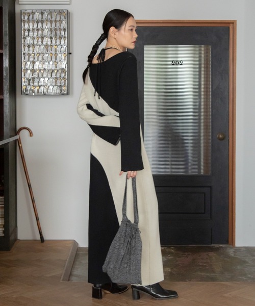 VACANCY（ヴァカンシー）の「プリーツニットバッグ（ハンドバッグ・レディース・グリーン/ブラック・FREE）」の7枚目の写真