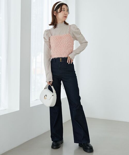 MAJESTIC LEGON（マジェスティックレゴン）の「ショルダービーズビスチェ（ベスト・レディース・グレー/ピンク/ブラック/アイボリー・MEDIUM）」の5枚目の写真