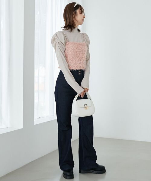 MAJESTIC LEGON（マジェスティックレゴン）の「ショルダービーズビスチェ（ベスト・レディース・グレー/ピンク/ブラック/アイボリー・MEDIUM）」の6枚目の写真