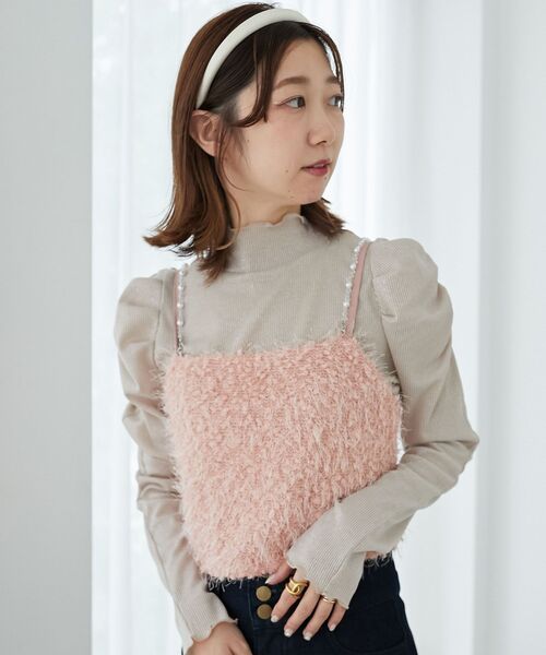 MAJESTIC LEGON（マジェスティックレゴン）の「ショルダービーズビスチェ（ベスト・レディース・グレー/ピンク/ブラック/アイボリー・MEDIUM）」の9枚目の写真