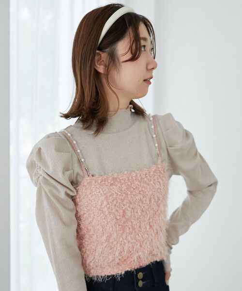 MAJESTIC LEGON（マジェスティックレゴン）の「ショルダービーズビスチェ（ベスト・レディース・グレー/ピンク/ブラック/アイボリー・MEDIUM）」の11枚目の写真