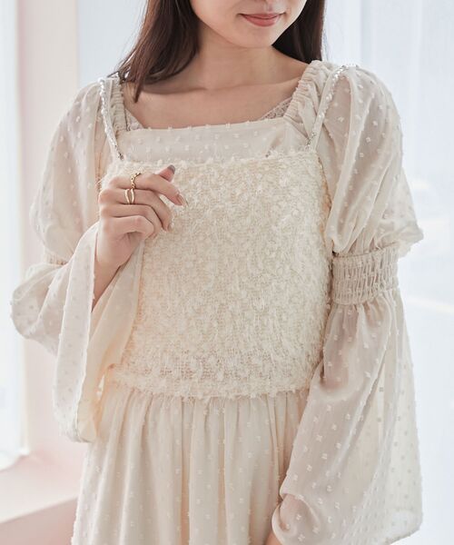 MAJESTIC LEGON（マジェスティックレゴン）の「ショルダービーズビスチェ（ベスト・レディース・グレー/ピンク/ブラック/アイボリー・MEDIUM）」の17枚目の写真