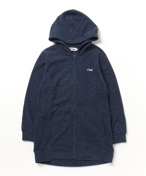 FILA(フィラ)の「カチオン杢フリースロングパーカー(パーカー・レディース・ワイン/ネイビー・L/3L/M/LL)」の2枚目の写真